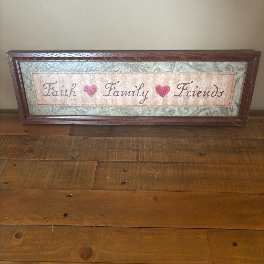 Home Interiors Framed 'Faith Family Friends' Wall Art - Red & Green Accents